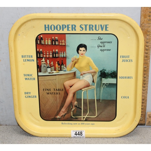 448 - Mid-century retro Hooper Struve serving/beer tray, approx 35cm x 35cm