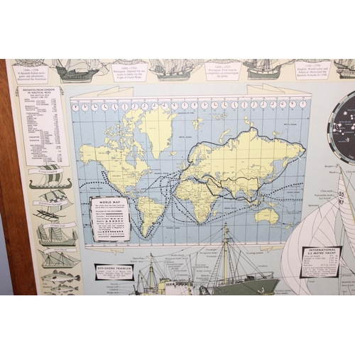 464 - Large print of Tre Tryckare Mariner's Chart, approx 116cm x 68cm