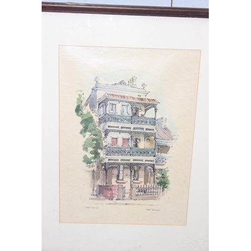 469 - 3 prints of watercolours of Australian buildings, all appear to be signed by Neil Sullivan, approx 5... 