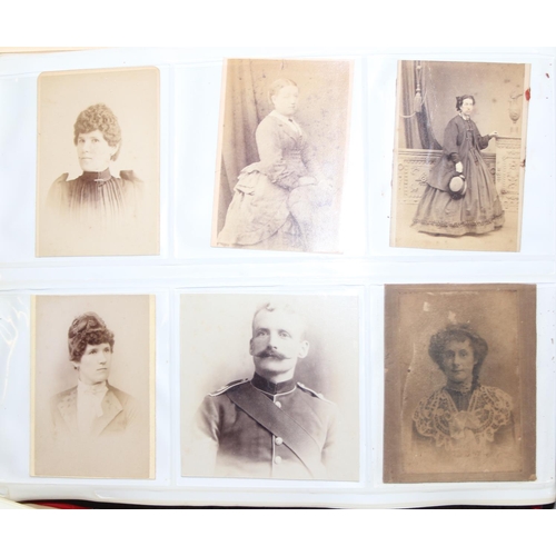 527 - Box of antique Cartes-de-visite, Cabinet Cards and other photos, some in albums