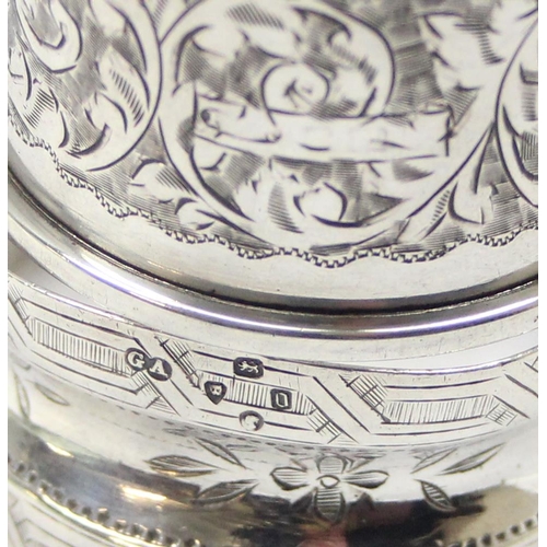 1032 - 2 antique silver napkin rings and a silver pepper pot, various dates and makers, approx 74.15g gross