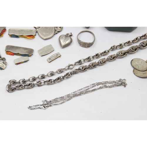 1126 - Qty of assorted silver jewellery etc, all marked or XRF tested as silver to inc a pair of Chester si... 