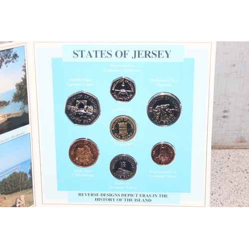 1203 - 2004 brilliant uncirculated coin set in luxury folder, 1986 & 1987 coin sets, 1987 Jersey coin set a... 