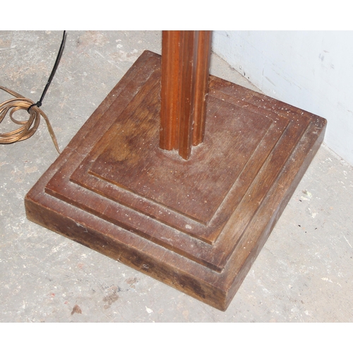 251 - Art Deco wooden standard lamp, approx 140cm tall