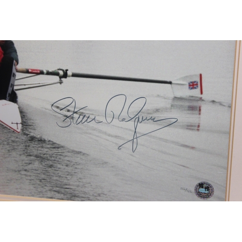 710 - Signed limited edition (123/212) framed print of Team GB's Olympic rowers Matthew Pinsent and Steve ... 