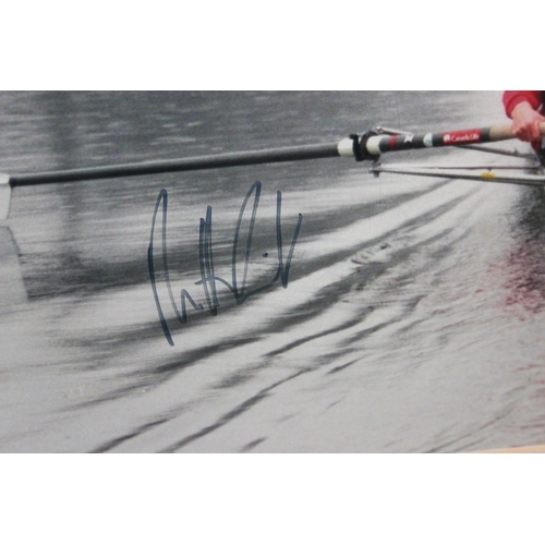 710 - Signed limited edition (123/212) framed print of Team GB's Olympic rowers Matthew Pinsent and Steve ... 