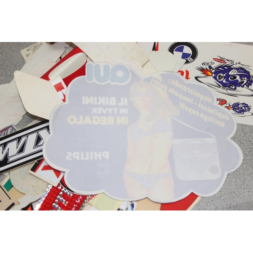 711 - Qty of vintage motoring/racing stickers and other ephemera