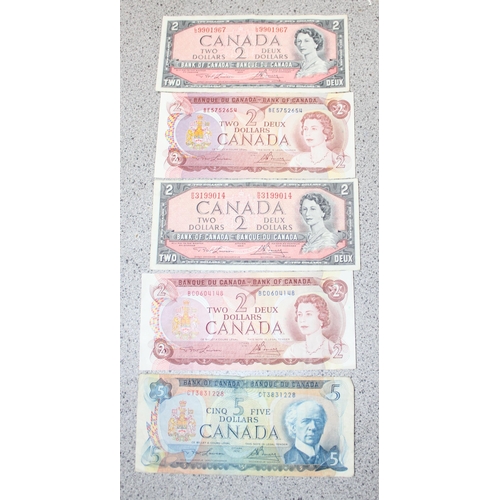 1238 - Qty of assorted British & Canadian banknotes, mostly 3rd quarter 20th century, £20 face & C$13