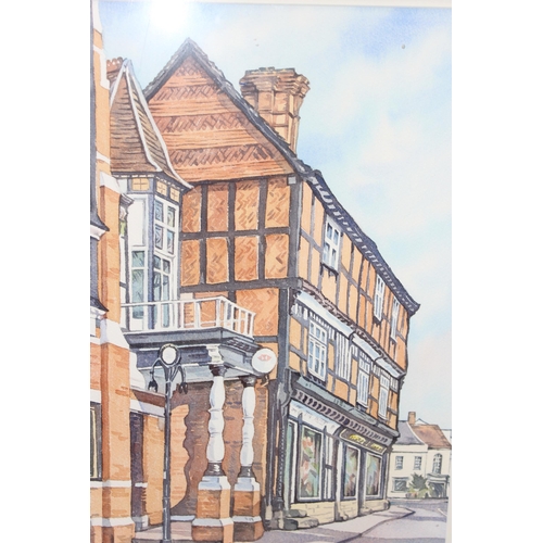 460 - Gus Mills (Local - XX-XXI) Framed & glazed watercolour of Wantage, indistinctly signed lower left, a... 