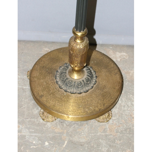 231 - A gilt metal 3 branch floor standing standard lamp, approx 165cm tall