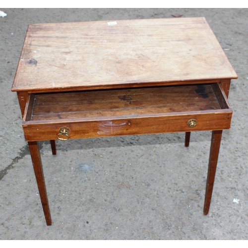 176 - An Edwardian mahogany console table with single drawer, approx 80cm wide x 53cm deep x 75cm tall