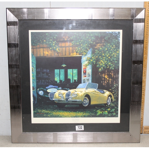 722 - 'Cats Napping' signed limited edition print by Barry Rowe, showing a XK 120 & C-Type Jaguar. Signed ... 