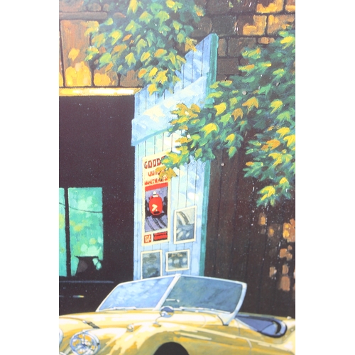 722 - 'Cats Napping' signed limited edition print by Barry Rowe, showing a XK 120 & C-Type Jaguar. Signed ... 