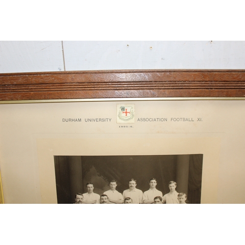 723 - An early 20th century photo of Durham University association football team, in original mount with d... 