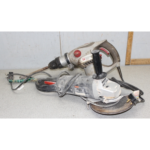 833 - Wicks 2000W Angle grinder and an SDS rotary hammer drill PRH850