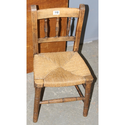 100 - 3 x double metal drawers by Beam, pasting table, small rush-seated chair, and a large bentwood steam... 