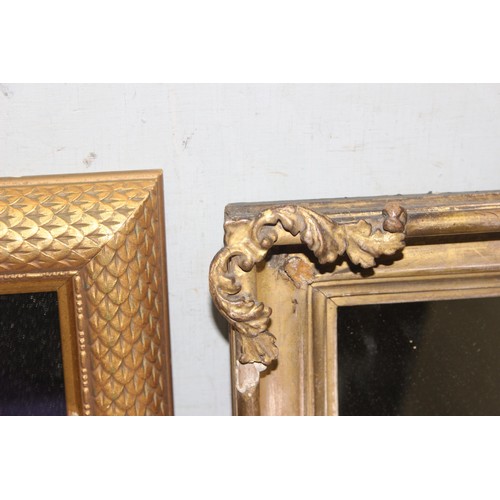 424A - Pair of modern mirrors with mirrored frame edge and 2 gilt framed mirrors, one in antique picture fr... 