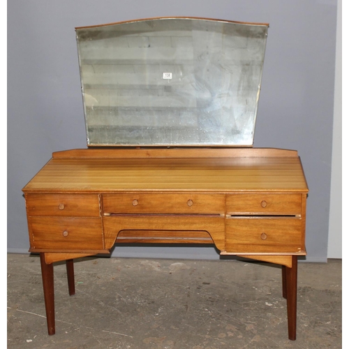 138 - Alfred Cox (AC) Handcraft Quality Furniture, a retro mid-century dressing table with 5 drawers and a... 