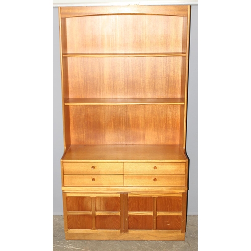 140 - A retro Nathan wall display unit with 4 drawers over 2 cupboards, 1 of 3 pieces that could fit toget... 