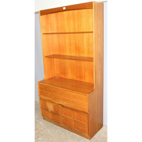 140 - A retro Nathan wall display unit with 4 drawers over 2 cupboards, 1 of 3 pieces that could fit toget... 