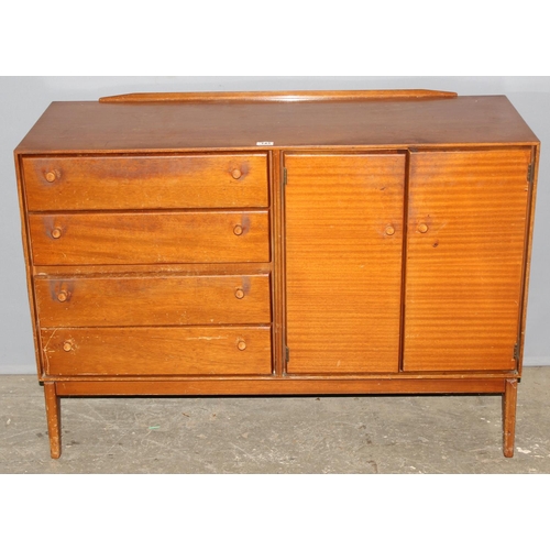 143 - A retro mid-century sideboard by Minty of Oxford, a bank of 4 drawers and a 2 door cupboard, approx ... 