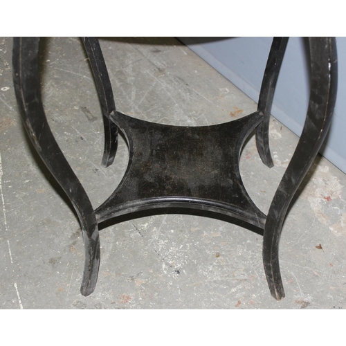 150 - An Edwardian ebonised side table of octagonal form, approx 61cm x 73cm tall