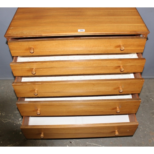 137A - Alfred Cox (AC) Handcraft Quality Furniture, a retro mid-century 5 drawer chest of drawer, approx 85... 