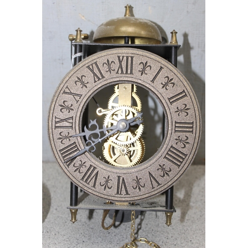 1336 - Skeleton style wall clock with long pendulum