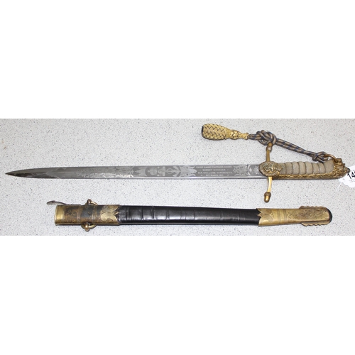 1481 - An Early 20th Century Royal Navy Dirk or short sword by Gieves, the piece named 