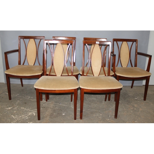 154 - A set of 6 retro G-Plan dining chairs, 2 carvers