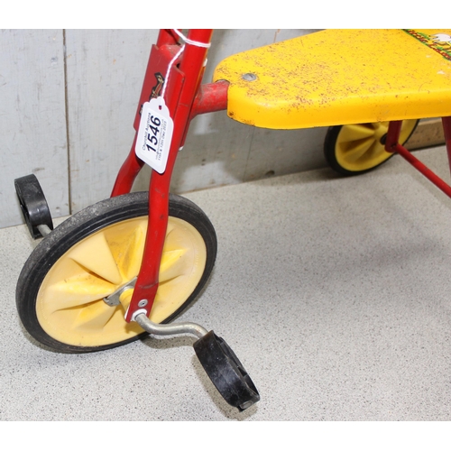 1546 - Vintage 1960’s Raleigh child's metal framed trike with original paintwork, handle bar grips and “lit... 