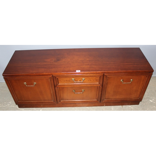 155 - A vintage G-Plan sideboard, 2 drawers flanked by 2 cupboards, approx 150cm wide x 46cm deep x 57cm t... 