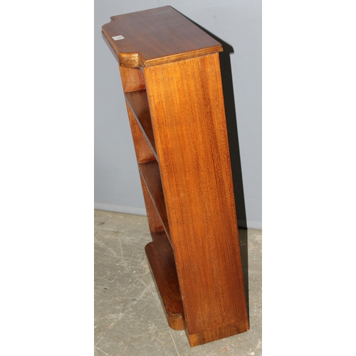 158 - An Art Deco period 3 shelf bookcase, approx 56cm wide x 22cm deep x 83cm tall