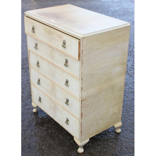 167 - A Queen Anne style 5 drawer chest of drawers by Wrighton. approx 67cm wide x 48cm deep x 102cm tall