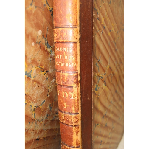 544 - Volume I and II of Oxonia Antiqua Restaurata by Joseph Skelton dated 1823 - retaining text but missi... 