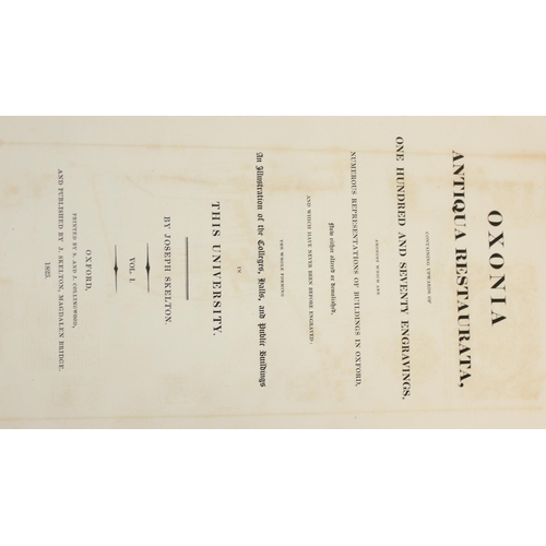 544 - Volume I and II of Oxonia Antiqua Restaurata by Joseph Skelton dated 1823 - retaining text but missi... 