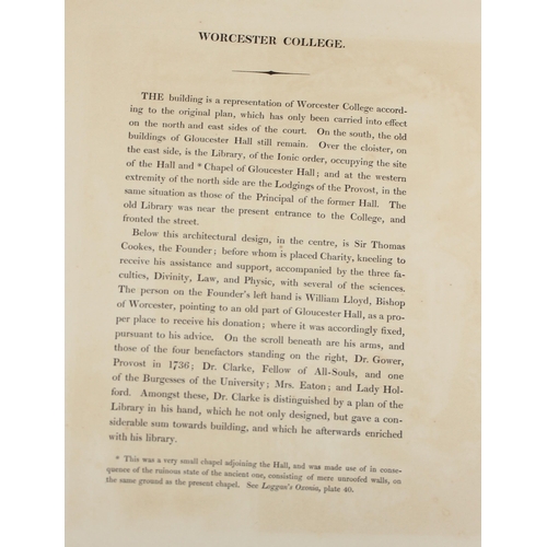 544 - Volume I and II of Oxonia Antiqua Restaurata by Joseph Skelton dated 1823 - retaining text but missi... 