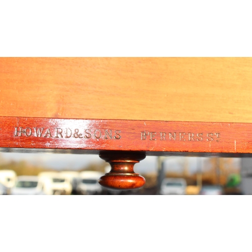 9 - A 19th century Howard & Sons 2 drawer mahogany side table the drawers stamped Howard & Sons Berners ... 