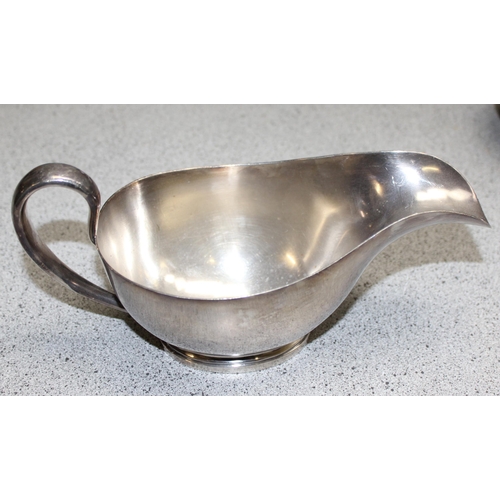 1065 - Qty of antique and later silver plate to include terrine and a military stamped gravy boat, approx. ... 