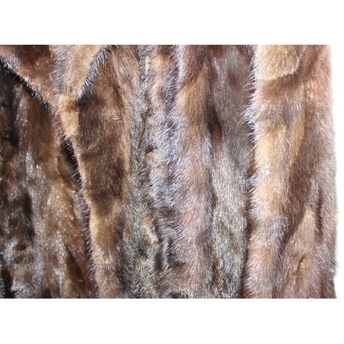 216 - Vintage French made brown Mink knee-length fur coat with label for 'Fourrures Daniels Sisteron-Digne... 