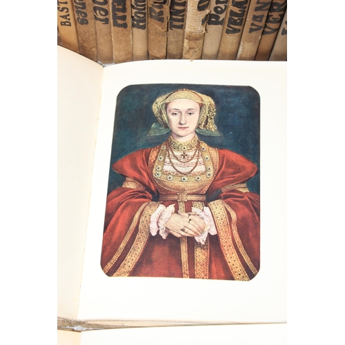 549 - Large qty of vintage 'Masterpieces in Colour' artists' reference books, to incl Van Dyck, Botticelli... 