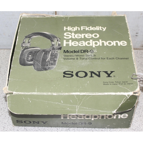 772 - Pair of Sony High Fidelity Stereo headphones model DR-9, and Mpow 34db ear muff