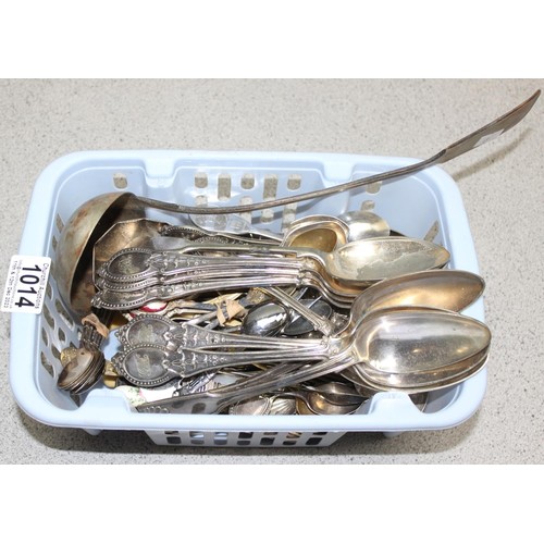 1014 - Mix of silver-plated items, approx 3.8kg gross