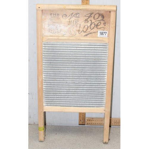 1877 - A vintage wooden and metal washboard 