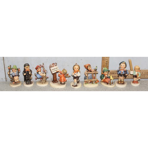 1637 - 9 various Goebel Hummel figurines, tallest approx 10cm