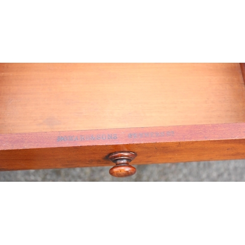 9 - A 19th century Howard & Sons 2 drawer mahogany side table the drawers stamped Howard & Sons Berners ... 