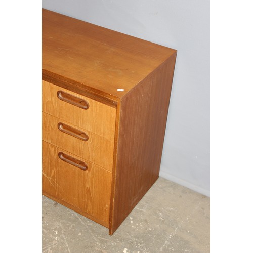 29 - A pair of retro William Lawrence model 5718 3 drawer chests of drawers, each approx 87cm wide x 44cm... 