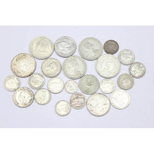 1217 - Qty of assorted mixed world and British coins, all with silver content, approx 124.31g gross