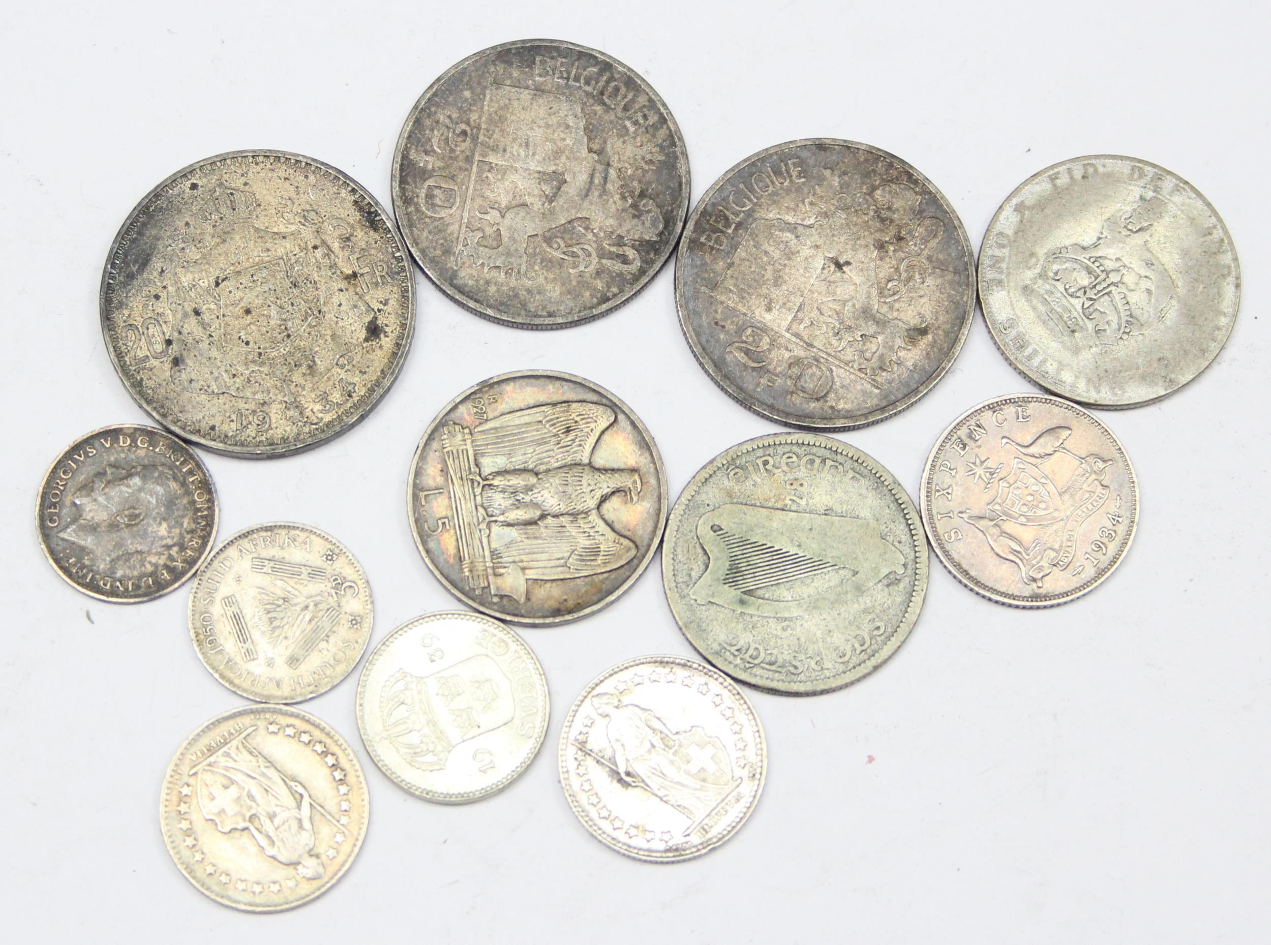 Qty of assorted mixed world silver coins, all with silver content ...