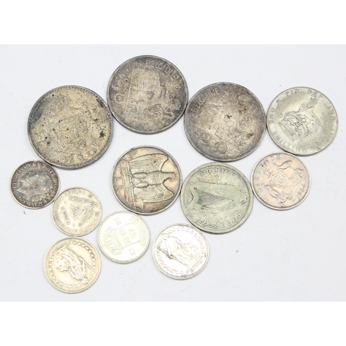 1236 - Qty of assorted mixed world silver coins, all with silver content, approx 55.68g gross